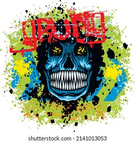Gothic sign with skull, grunge vintage design t shirts