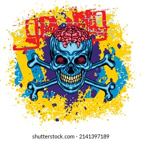 Gothic sign with skull, grunge vintage design t shirts
