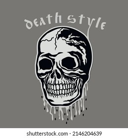 Gothic sign with skull, grunge vintage design t shirts