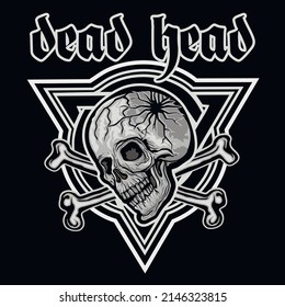 Gothic sign with skull, grunge vintage design t shirts
