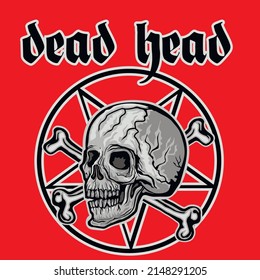 Gothic sign with skull, grunge vintage design t shirts