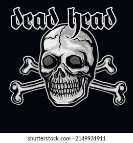 Gothic sign with skull, grunge vintage design t shirts