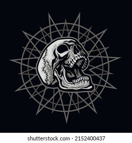 Gothic sign with skull, grunge vintage design t shirts