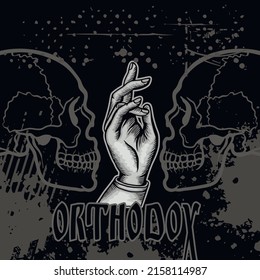 Gothic sign with skull, grunge vintage design t shirts
