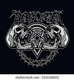 Gothic sign with skull, grunge vintage design t shirts
