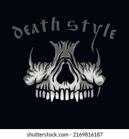 Gothic sign with skull, grunge vintage design t shirts