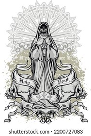 Gothic sign with skull, grunge vintage design t shirts
