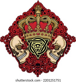Gothic sign with skull, grunge vintage design t shirts