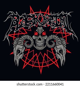 Gothic sign with skull, grunge vintage design t shirts

