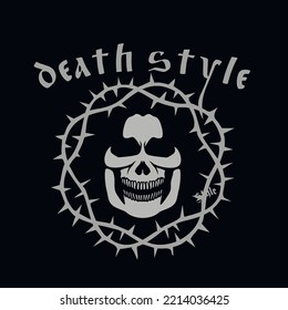 Gothic sign with skull, grunge vintage design t shirts