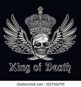 Gothic sign with skull, grunge vintage design t shirts
