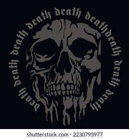 Gothic sign with skull, grunge vintage design t shirts