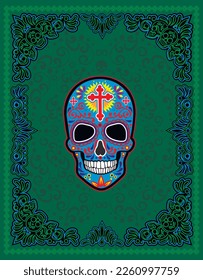 Gothic sign with skull, grunge vintage design t shirts