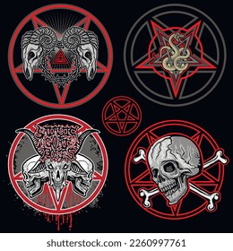 Gothic sign with skull, grunge vintage design t shirts