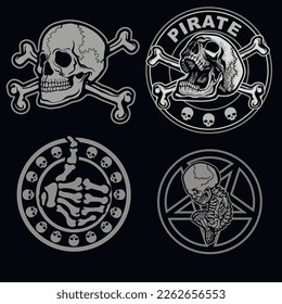Gothic sign with skull, grunge vintage design t shirts