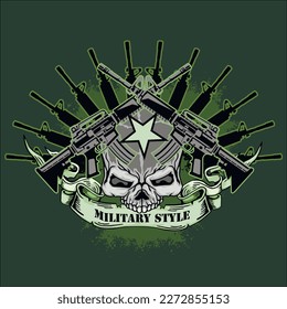 Gothic sign with skull, grunge vintage design t shirts