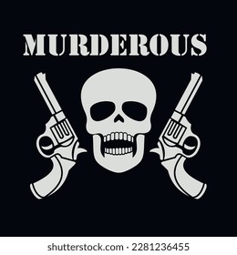Gothic sign with skull, grunge vintage design t shirts
