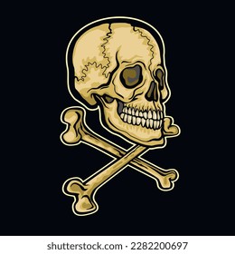 Gothic sign with skull, grunge vintage design t shirts