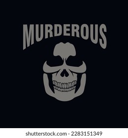 Gothic sign with skull, grunge vintage design t shirts
