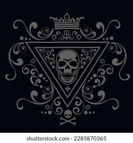 Gothic sign with skull, grunge vintage design t shirts
