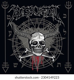 Gothic sign with skull, grunge vintage design t shirts