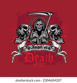 Gothic sign with skull, grunge vintage design t shirts