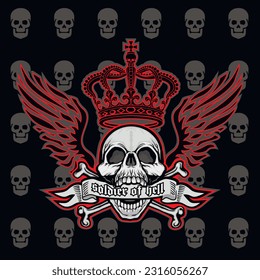 Gothic sign with skull, grunge vintage design t shirts

