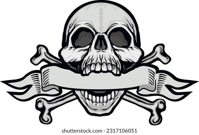 Gothic sign with skull, grunge vintage design t shirts
