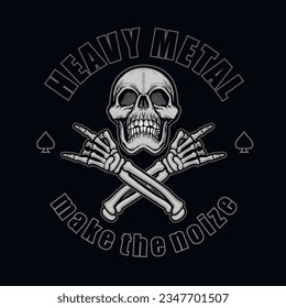 Gothic sign with skull, grunge vintage design t shirts
