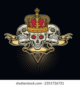 Gothic sign with skull, grunge vintage design t shirts
