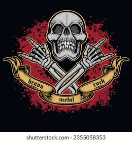 Gothic sign with skull, grunge vintage design t shirts
