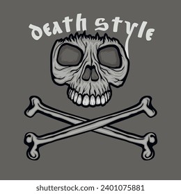 Gothic sign with skull, grunge vintage design t shirts