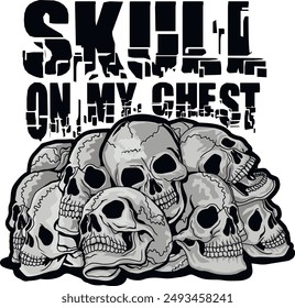 Gothic sign with skull, grunge vintage design t shirts
