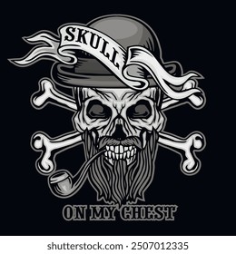 Gothic sign with skull, grunge vintage design t shirts