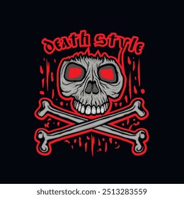 Gothic sign with skull, grunge vintage design t shirts
