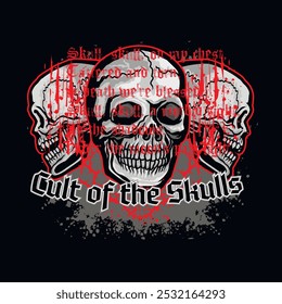Gothic sign with skull, grunge vintage design t shirts