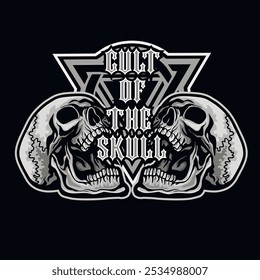 Gothic sign with skull, grunge vintage design t shirts
