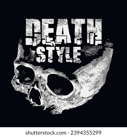 
Gothic sign with skull (Hand drawn vector image), grunge vintage design t shirts