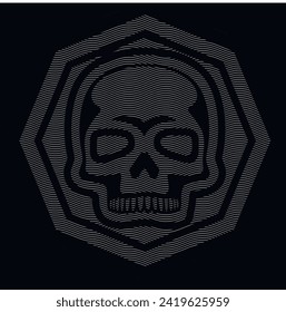 Gothic sign with skull (Hand drawn vector image), grunge vintage design t shirts
