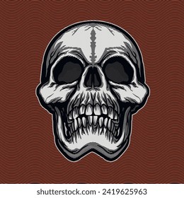 Gothic sign with skull (Hand drawn vector image), grunge vintage design t shirts
