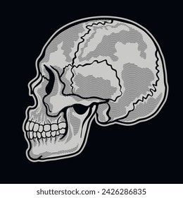 gothic sign with skull (Hand drawn vector image), grunge vintage design t shirts