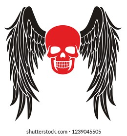 Gothic sign with skull and wings, grunge vintage design t shirts