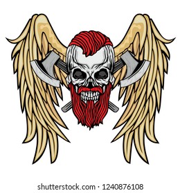 Gothic sign with skull and wings, grunge vintage design t shirts
