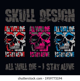 gothic skull, grunge vintage design t shirts