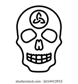 Gothic skull icon in an outline style 