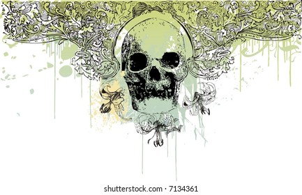 Gothic skull vector illustration