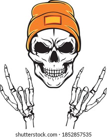 Gothic skull vector tattoo Halloween