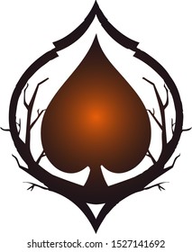 Gothic Spade Decal Logo Element