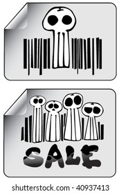 gothic stickers for sale with bar codes