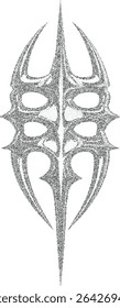Gothic Stipple Symbol. Spiny Tribal Ornament. Fine effect. 